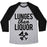 Virgin Teez  Baseball Tee Unisex Tri-Blend Baseball Tee / small / Athletic Gray / Black LUNGES THEN LIQUOR UNISEX TRI-BLEND BASEBALL TEE