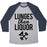 Virgin Teez  Baseball Tee Unisex Tri-Blend Baseball Tee / small / Athletic Gray / Navy LUNGES THEN LIQUOR UNISEX TRI-BLEND BASEBALL TEE