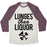 Virgin Teez  Baseball Tee Unisex Tri-Blend Baseball Tee / small / Oatmeal / Maroon LUNGES THEN LIQUOR UNISEX TRI-BLEND BASEBALL TEE