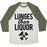 Virgin Teez  Baseball Tee Unisex Tri-Blend Baseball Tee / small / Oatmeal / Moss LUNGES THEN LIQUOR UNISEX TRI-BLEND BASEBALL TEE