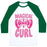 Virgin Teez  Baseball Tee Unisex Classic Baseball Tee / x-small / White/Dark Green MAGICAL CURL PARODY UNISEX CLASSIC BASEBALL TEE