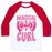 Virgin Teez  Baseball Tee Unisex Classic Baseball Tee / x-small / White/Red MAGICAL CURL PARODY UNISEX CLASSIC BASEBALL TEE