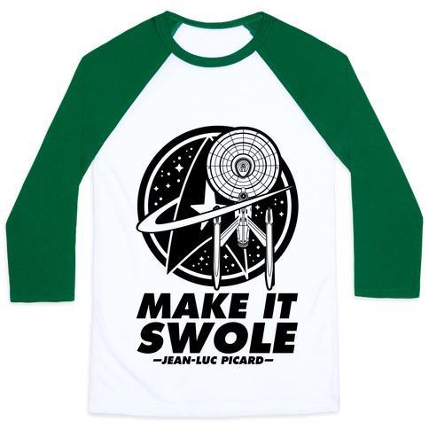 Virgin Teez  Baseball Tee Unisex Classic Baseball Tee / x-small / White/Dark Green MAKE IT SWOLE UNISEX CLASSIC BASEBALL TEE