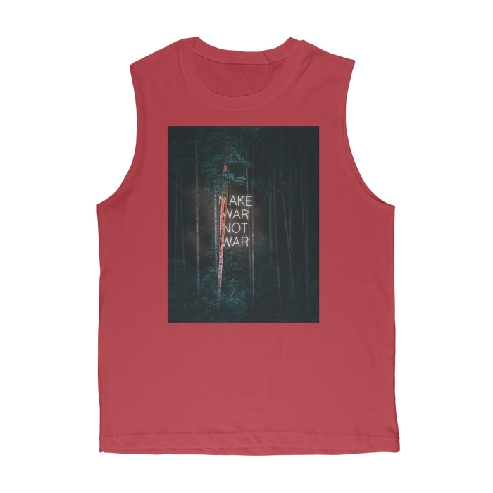 VIRGIN TEEZ Tank Tops Red / Unisex / S Make War not War Premium Adult Muscle Top