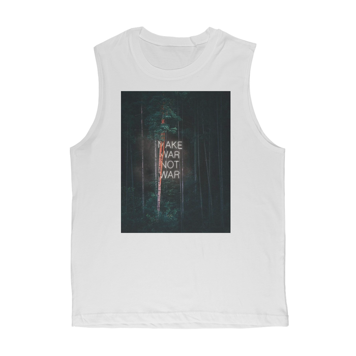 VIRGIN TEEZ Tank Tops White / Unisex / S Make War not War Premium Adult Muscle Top