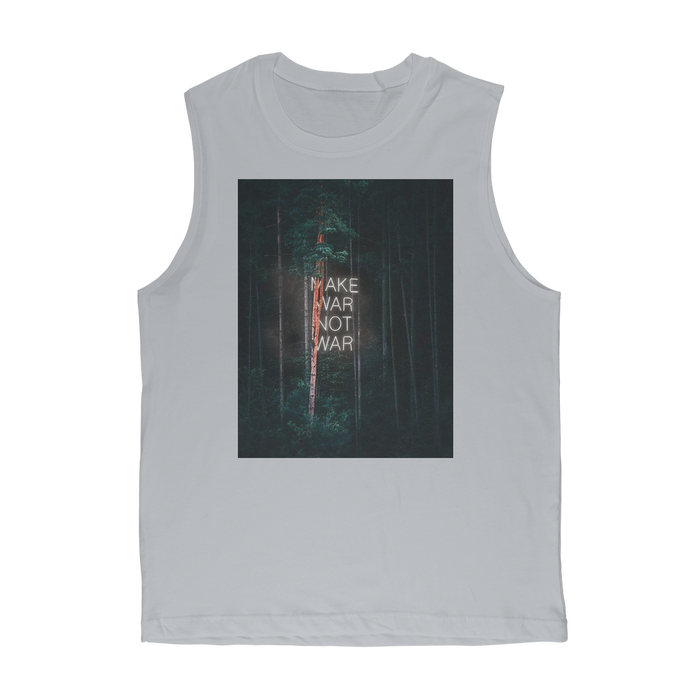 VIRGIN TEEZ Tank Tops Light Grey / Unisex / S Make War not War Premium Adult Muscle Top