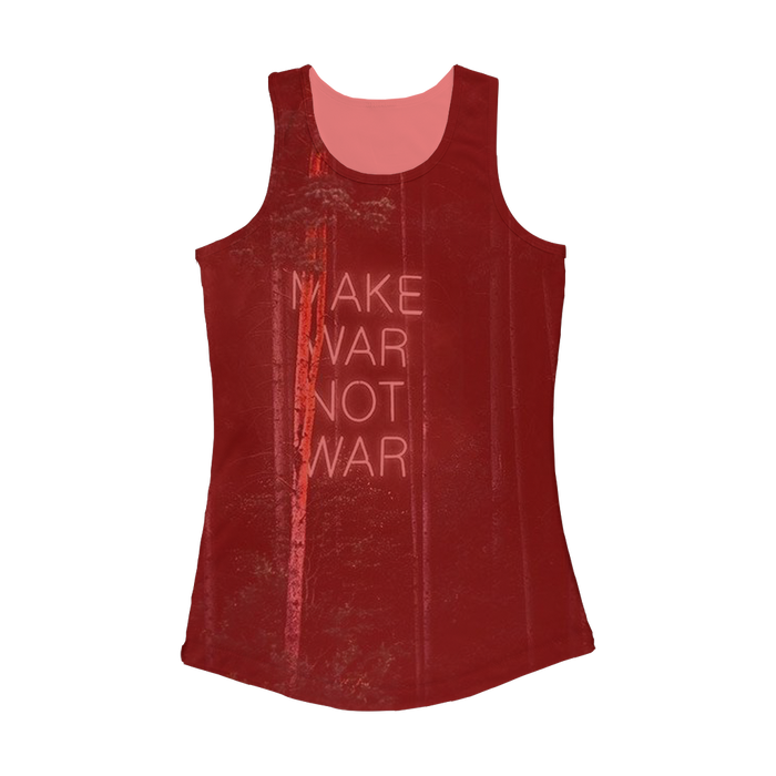 VIRGIN TEEZ Women Tank top Electric Pink / XS Make War not War Women Performance Tank Top