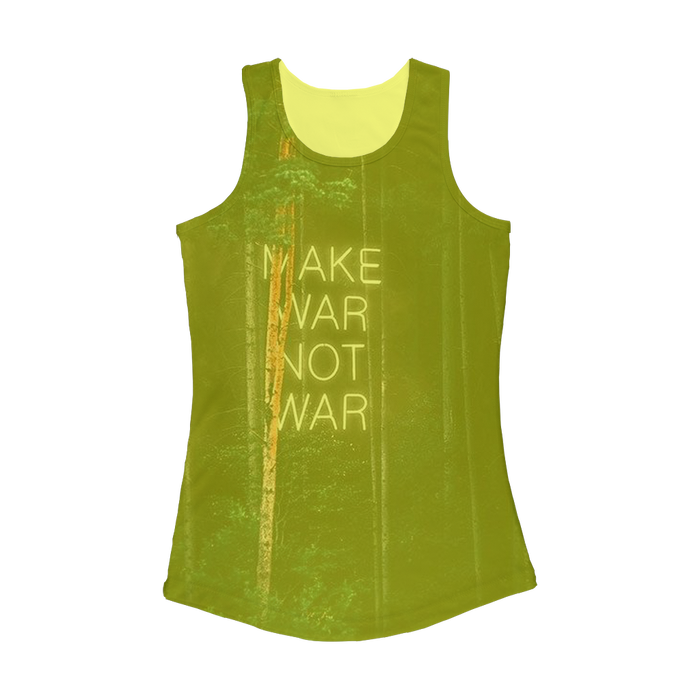 VIRGIN TEEZ Women Tank top Electric Yellow / XS Make War not War Women Performance Tank Top