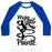 Virgin Teez  Baseball Tee Unisex Classic Baseball Tee / x-small / White/Blue MAKE YOUR POINTE UNISEX CLASSIC BASEBALL TEE