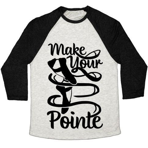 Virgin Teez  Baseball Tee Unisex Tri-Blend Baseball Tee / small / Oatmeal / Black MAKE YOUR POINTE UNISEX TRI-BLEND BASEBALL TEE