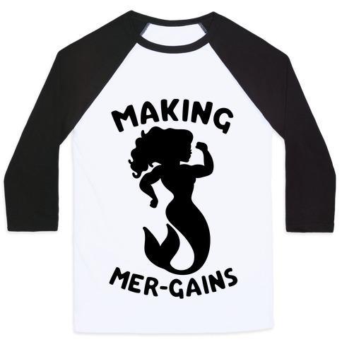 Virgin Teez  Baseball Tee Unisex Classic Baseball Tee / x-small / White/Black MAKING MER-GAINS UNISEX CLASSIC BASEBALL TEE