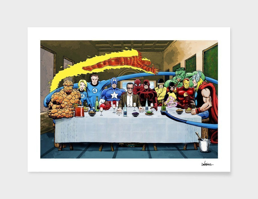 LUVD Framed Art Prints Marvel Stan Lees Super Supper   Frame