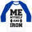 Virgin Teez  Baseball Tee Unisex Classic Baseball Tee / x-small / White/Blue ME MYSELF AND IRON UNISEX CLASSIC BASEBALL TEE