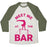 Virgin Teez  Baseball Tee Unisex Tri-Blend Baseball Tee / small / Oatmeal / Moss MEET ME AT THE BAR GYMNASTICS UNISEX TRI-BLEND BASEBALL TEE