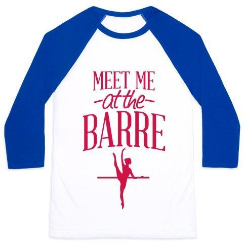 Virgin Teez  Baseball Tee Unisex Classic Baseball Tee / x-small / White/Blue MEET ME AT THE BARRE UNISEX CLASSIC BASEBALL TEE