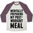Virgin Teez  Baseball Tee Unisex Tri-Blend Baseball Tee / small / Oatmeal / Maroon MENTALLY PREPARING MY POST-WORKOUT MEAL UNISEX TRI-BLEND BASEBALL TEE