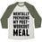 Virgin Teez  Baseball Tee Unisex Tri-Blend Baseball Tee / small / Oatmeal / Moss MENTALLY PREPARING MY POST-WORKOUT MEAL UNISEX TRI-BLEND BASEBALL TEE