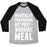 Virgin Teez  Baseball Tee Unisex Tri-Blend Baseball Tee / small / Athletic Gray / Black MENTALLY PREPARING MY POST-WORKOUT MEAL UNISEX TRI-BLEND BASEBALL TEE