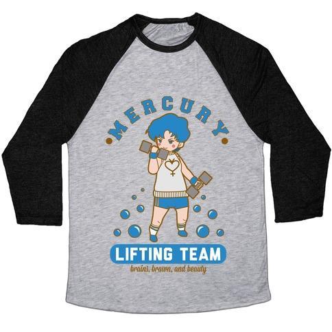 Virgin Teez  Baseball Tee Unisex Tri-Blend Baseball Tee / small / Athletic Gray / Black MERCURY LIFTING TEAM UNISEX TRI-BLEND BASEBALL TEE