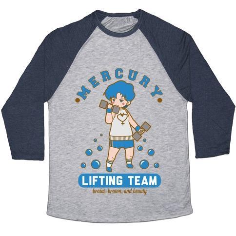 Virgin Teez  Baseball Tee Unisex Tri-Blend Baseball Tee / small / Athletic Gray / Navy MERCURY LIFTING TEAM UNISEX TRI-BLEND BASEBALL TEE