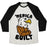 Virgin Teez  Baseball Tee Unisex Tri-Blend Baseball Tee / small / Oatmeal / Black 'MERICA BUILT UNISEX TRI-BLEND BASEBALL TEE