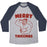 Virgin Teez  Baseball Tee Unisex Tri-Blend Baseball Tee / small / Athletic Gray / Navy MERRY THICCMAS PARODY UNISEX TRI-BLEND BASEBALL TEE