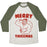 Virgin Teez  Baseball Tee Unisex Tri-Blend Baseball Tee / small / Oatmeal / Moss MERRY THICCMAS PARODY UNISEX TRI-BLEND BASEBALL TEE