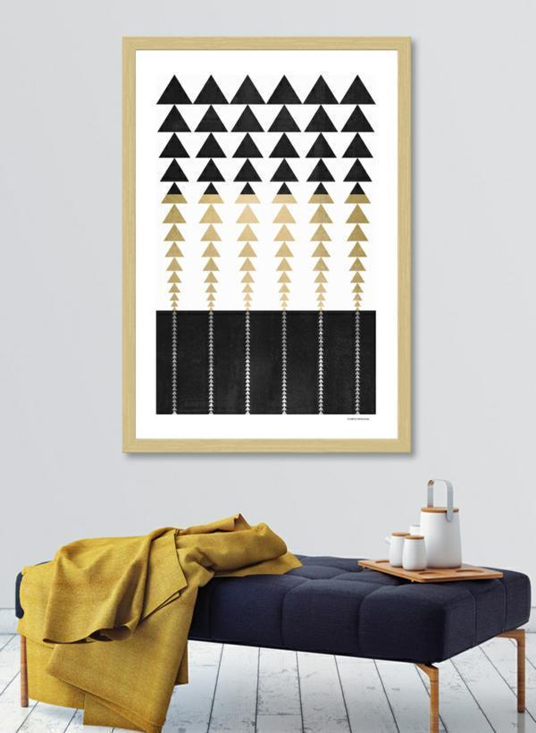 LUVD Framed Art Prints Minimal Triangles   Frame