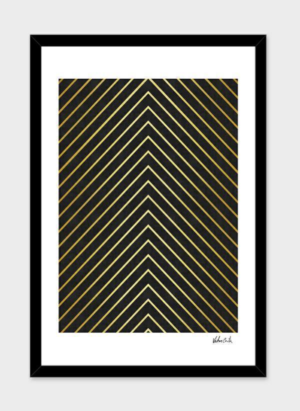 LUVD Framed Art Prints Minimalist and golden art   Frame