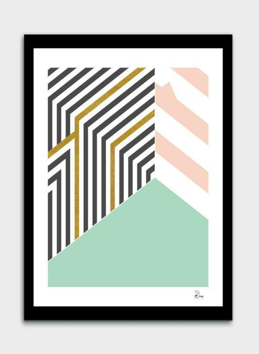 LUVD Framed Art Prints Mint&Gold Room   Frame
