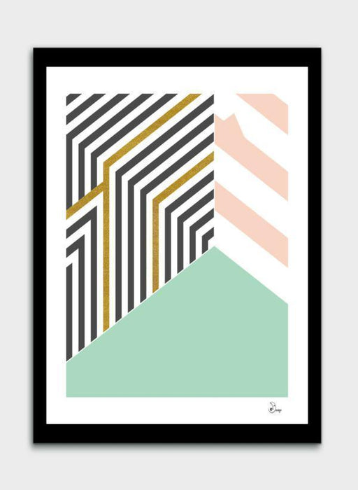 LUVD Framed Art Prints Mint&Gold Room   Frame
