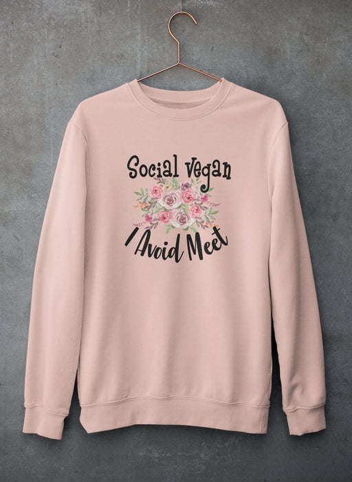 Social Vegan I Avoid Meet Sweat Shirt