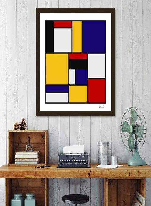 LUVD Framed Art Prints Mondrian De Stijl Art Movement Frame