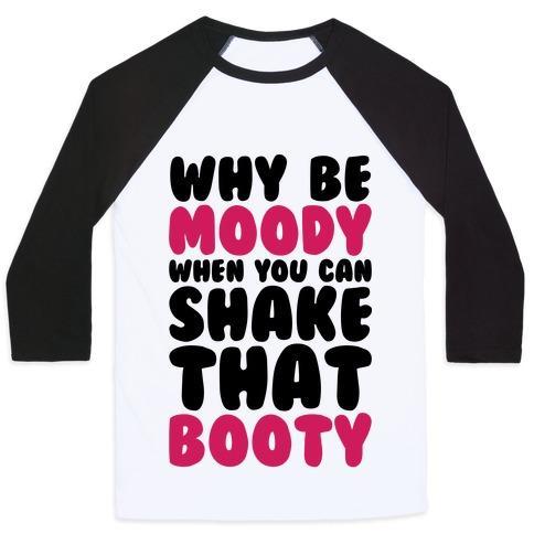 Virgin Teez  Baseball Tee Unisex Classic Baseball Tee / x-small / White/Black MOODY BOOTY UNISEX CLASSIC BASEBALL TEE