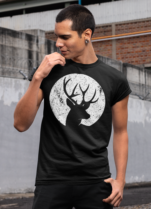 Virgin Teez T-SHIRT SMALL Moon & Deer T-shirt