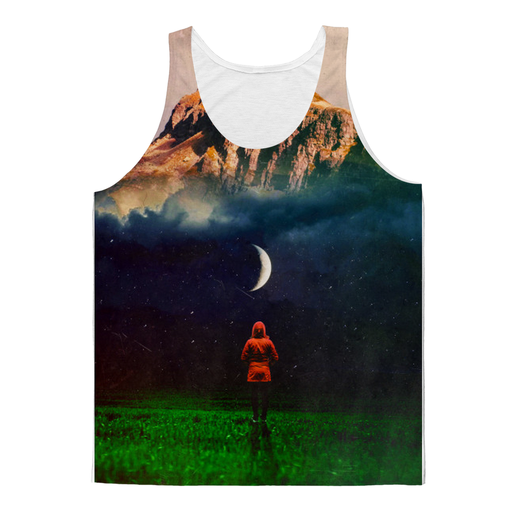 VIRGIN TEEZ Tank Top XS Moon on Earth Classic Sublimation Adult Tank Top
