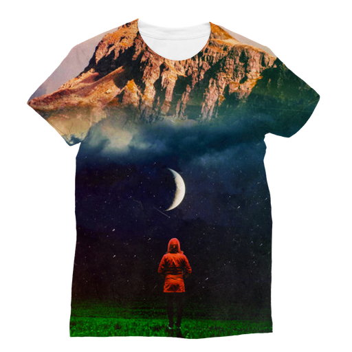 VIRGIN TEEZ Men T-Shirts XS Moon on Earth Classic Sublimation Women's T-Shirt