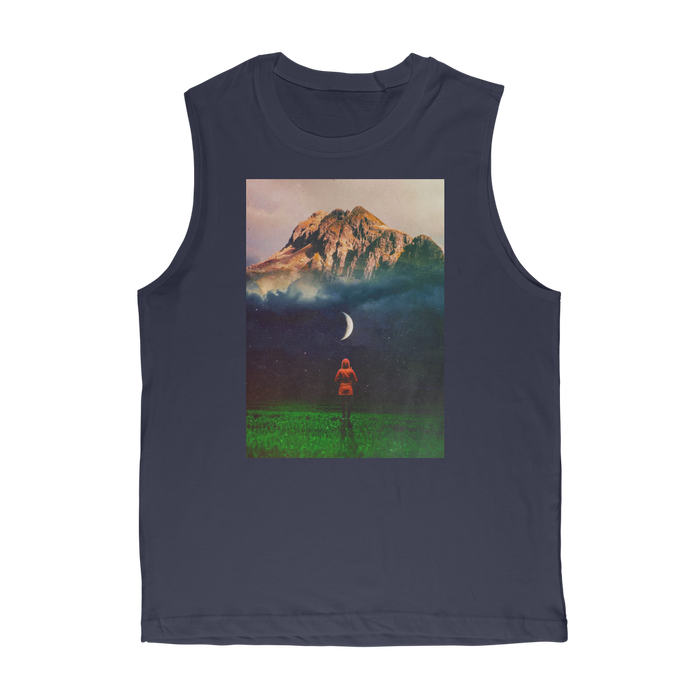 VIRGIN TEEZ Tank Top Navy / Unisex / S Moon on Earth Premium Adult Muscle Top