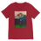 VIRGIN TEEZ Men T-Shirts Red / Unisex / S Moon on Earth Premium V-Neck T-Shirt