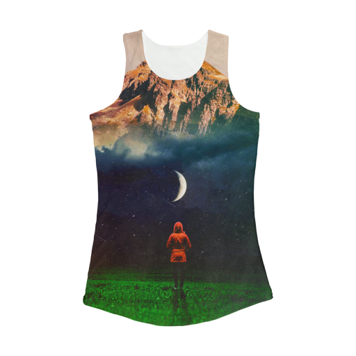 VIRGIN TEEZ Women Tank top White / XS Moon on Earth Women Performance Tank Top