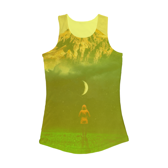 VIRGIN TEEZ Women Tank top Electric Yellow / XS Moon on Earth Women Performance Tank Top