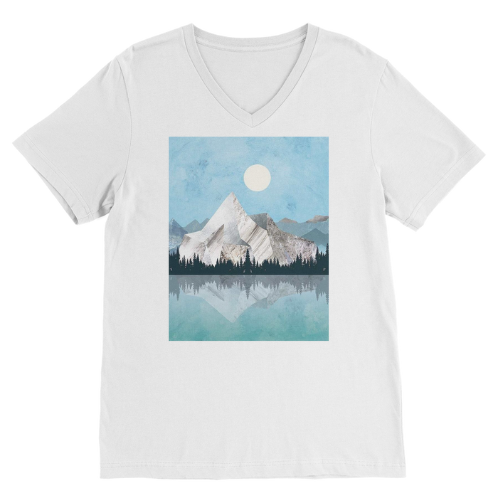 VIRGIN TEEZ Men T-Shirts White / Unisex / S Mountain Sonnet Moonlit Stanza PT 2 Premium V-Neck T-Shirt