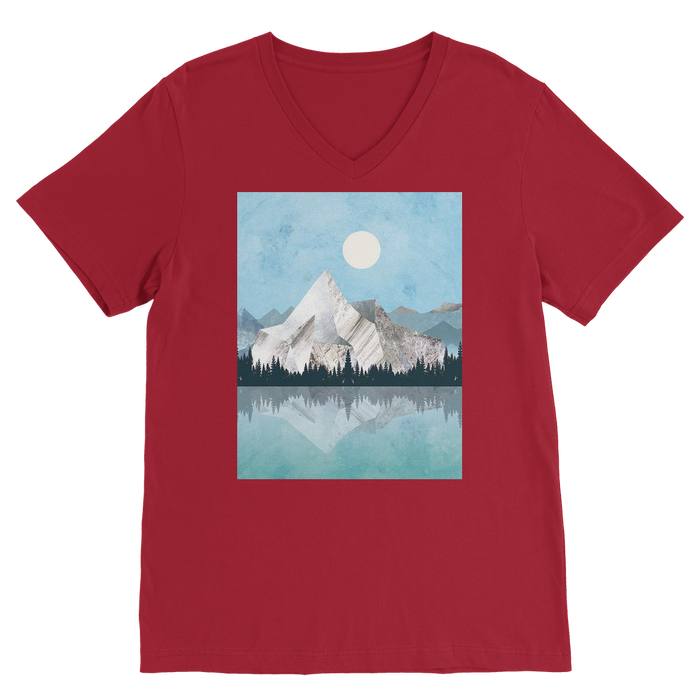 VIRGIN TEEZ Men T-Shirts Red / Unisex / S Mountain Sonnet Moonlit Stanza PT 2 Premium V-Neck T-Shirt