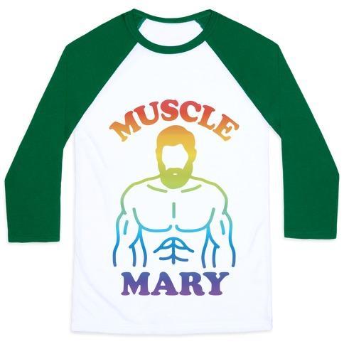 Virgin Teez  Baseball Tee Unisex Classic Baseball Tee / x-small / White/Dark Green MUSCLE MARY UNISEX CLASSIC BASEBALL TEE