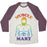 Virgin Teez  Baseball Tee Unisex Tri-Blend Baseball Tee / small / Oatmeal / Maroon MUSCLE MARY UNISEX TRI-BLEND BASEBALL TEE
