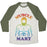 Virgin Teez  Baseball Tee Unisex Tri-Blend Baseball Tee / small / Oatmeal / Moss MUSCLE MARY UNISEX TRI-BLEND BASEBALL TEE