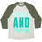 Virgin Teez  Baseball Tee Unisex Tri-Blend Baseball Tee / small / Oatmeal / Moss MUSCLES AND MAKEUP UNISEX TRI-BLEND BASEBALL TEE