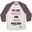 Virgin Teez  Baseball Tee Unisex Tri-Blend Baseball Tee / small / Oatmeal / Maroon MUSCLES AND MASCARA UNISEX TRI-BLEND BASEBALL TEE