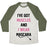 Virgin Teez  Baseball Tee Unisex Tri-Blend Baseball Tee / small / Oatmeal / Moss MUSCLES AND MASCARA UNISEX TRI-BLEND BASEBALL TEE
