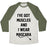 Virgin Teez  Baseball Tee Unisex Tri-Blend Baseball Tee / small / Oatmeal / Moss MUSCLES AND MASCARA UNISEX TRI-BLEND BASEBALL TEE